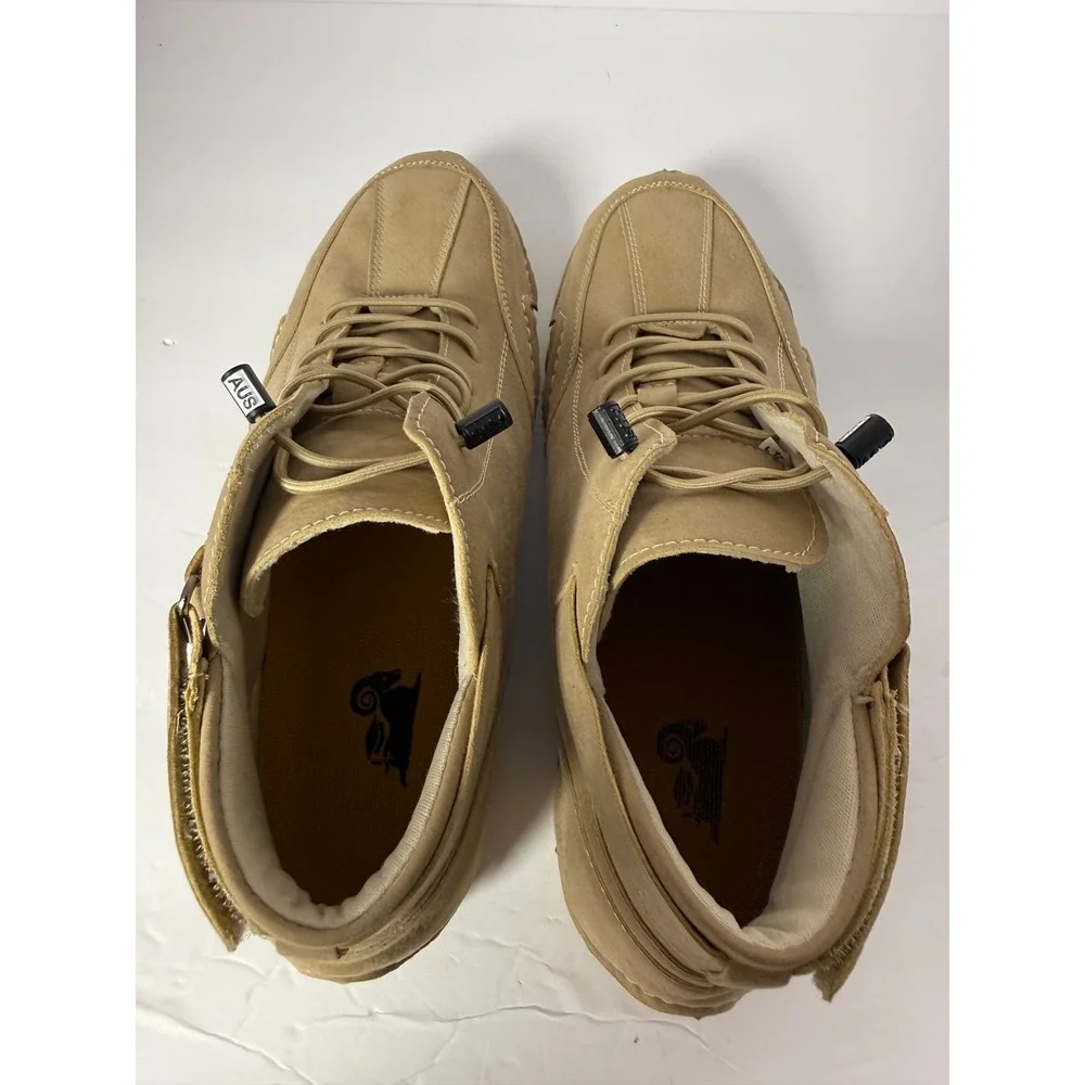 LDECK Mens Tan High Top Driving Shoes‎ Bungee Lace Up Boots Size 41 EU